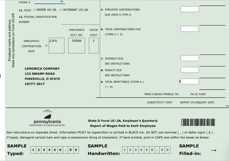 Employer name (Make corrections on Form UC2B)