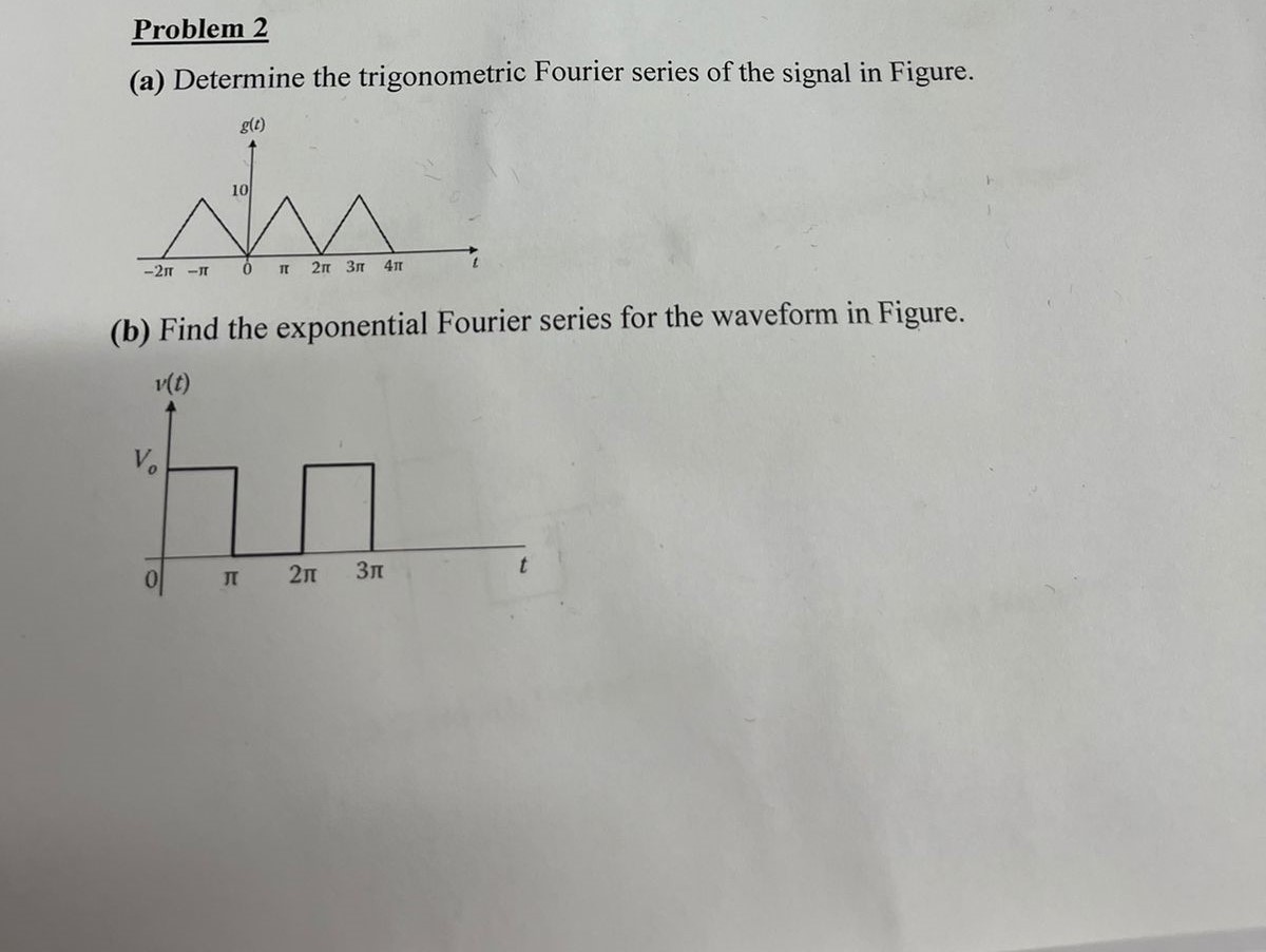 Solved Problem 2(a) ﻿Determine the trigonometric Fourier | Chegg.com