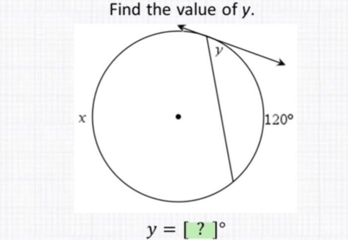 find the value of y 120