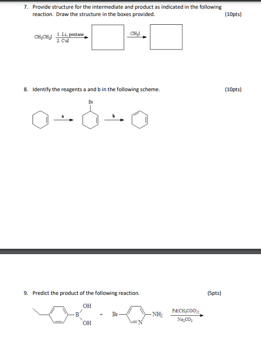 Solved 7. Provide structure for the intermediate and product | Chegg.com