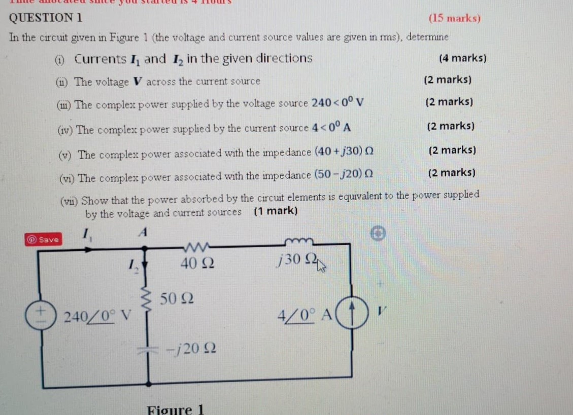 Solved QUESTION1 (15 marks) In the circuit given in Figure 1 | Chegg.com