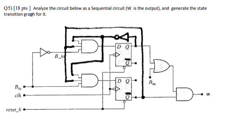 Solved Q5) [18 pts ] Analyze the circuit below as a | Chegg.com