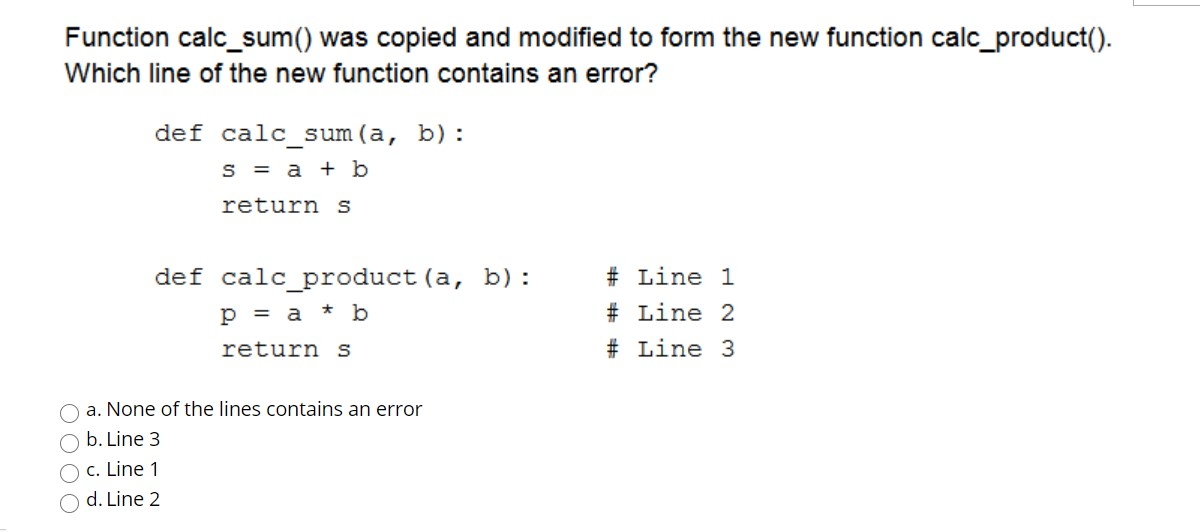 Solved Function calc_sum() was copied and modified to form | Chegg.com