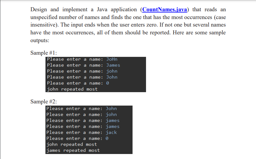 Solved Design and implement a Java application | Chegg.com