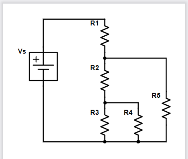 Solved R1 = 2kΩ R2 = 2kΩ R3 = 4kΩ R4 = 1kΩ R5 = 1kΩ I(r3) = 