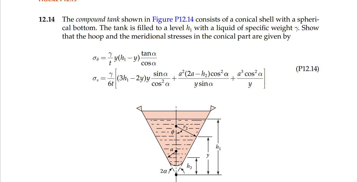 Solved 12.14 The compound tank shown in Figure P12.14 | Chegg.com
