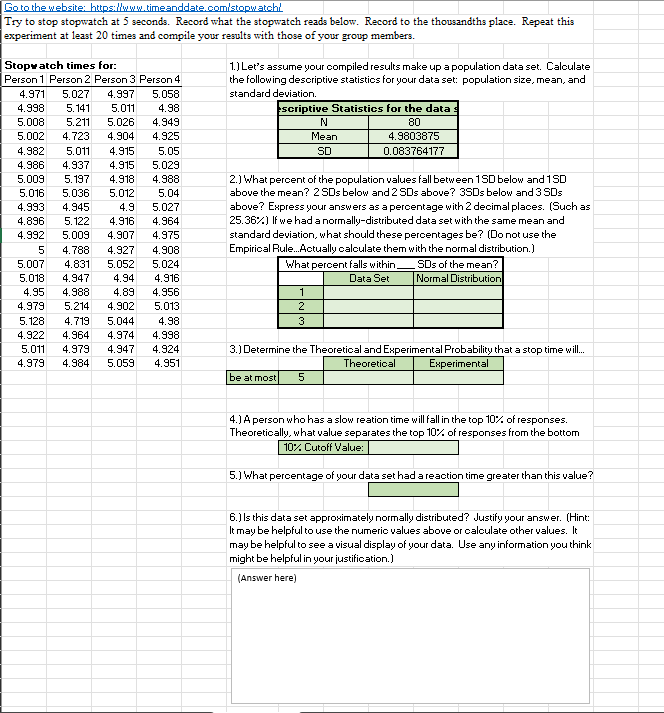 USING STOPWATCH TO RECORD SPLIT TIMES QUESTION visual data 7