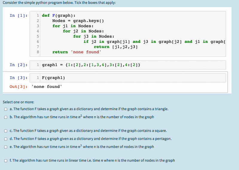 Solved Consider the simple python program below. Tick the | Chegg.com