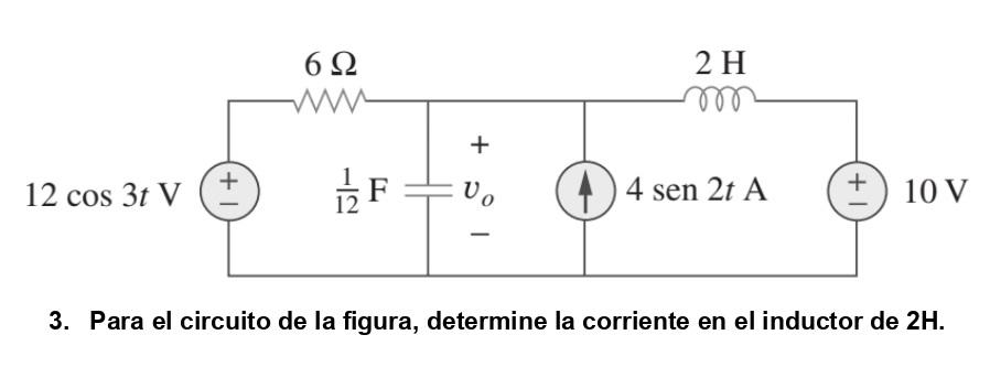 Solved 3. Para el circuito de la figura, determine la | Chegg.com