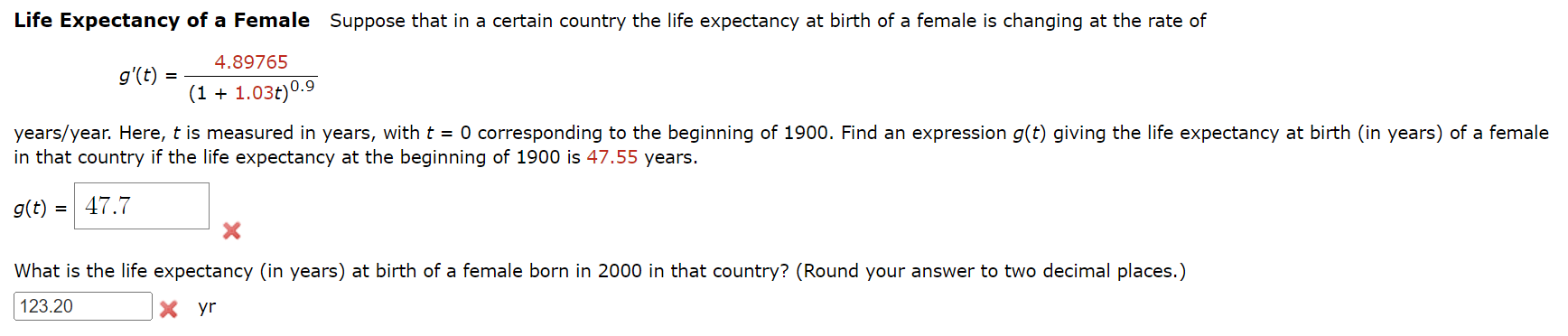 Solved Life Expectancy of a Female Suppose that in a certain | Chegg.com