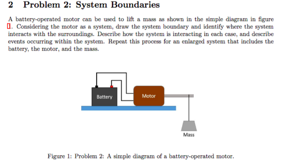 Solved 2 Problem 2 System Boundaries A Battery Operated Chegg Com