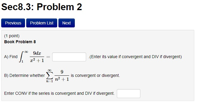 Solved Sec8.3: Problem 2 Previous Problem List Next (1 | Chegg.com