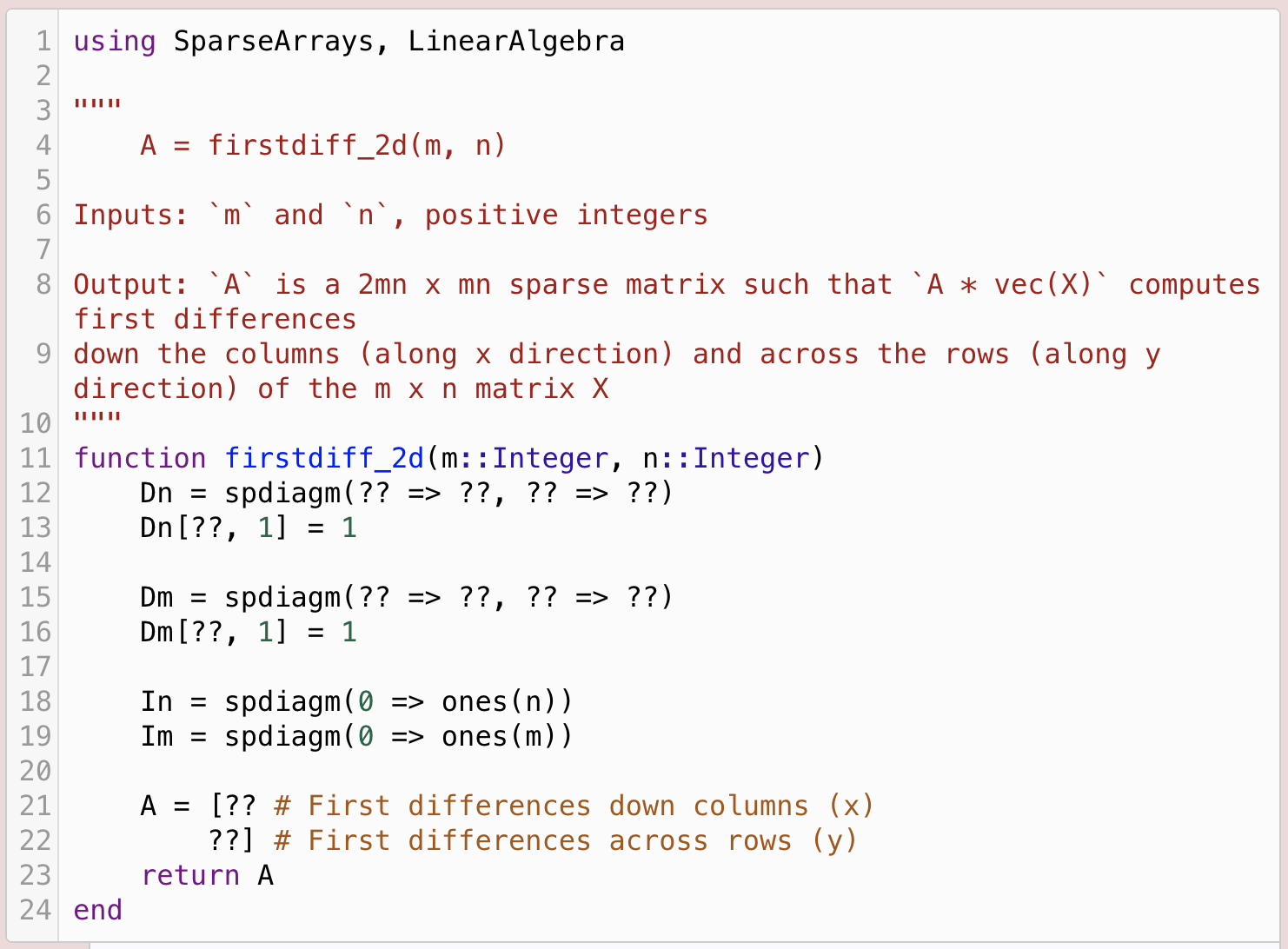 Solved using SparseArrays, LinearAlgebra \[ A=\text { | Chegg.com
