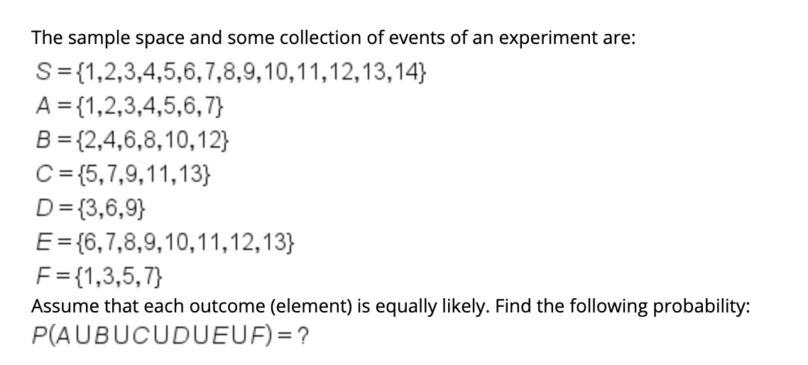 Solved The sample space and some collection of events of an | Chegg.com