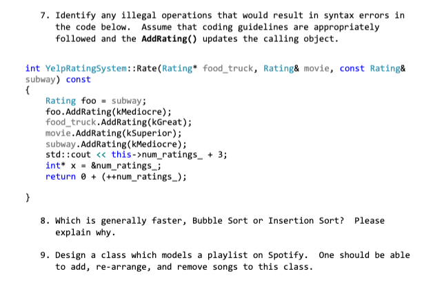 Solved 7. Identify any illegal operations that would result | Chegg.com