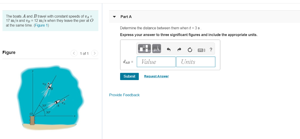 Solved The Boats A And B Travel With Constant Speeds Of VA | Chegg.com