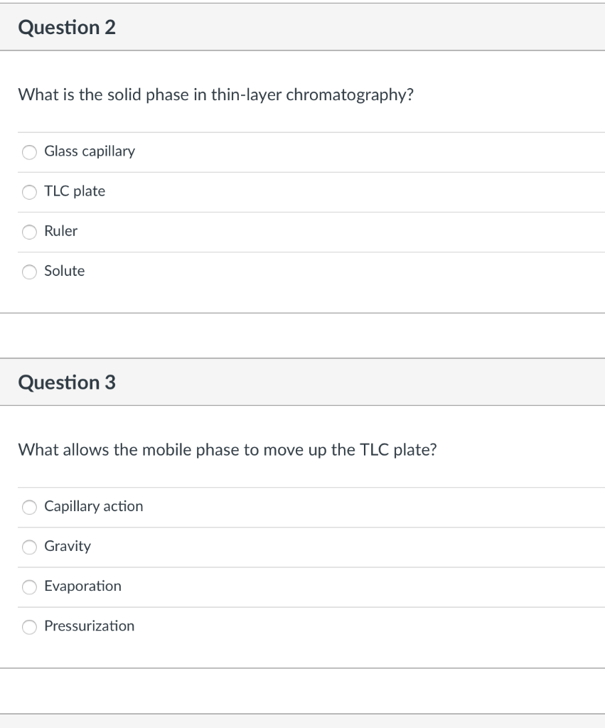 Solved Question 2 What is the solid phase in thinlayer
