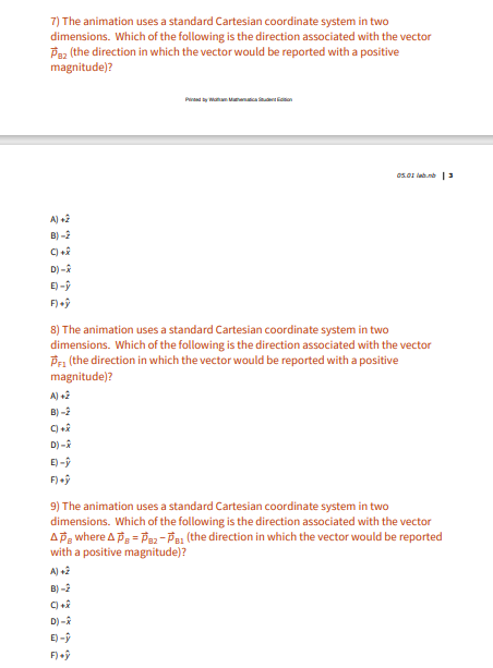 7) The animation uses a standard Cartesian coordinate 