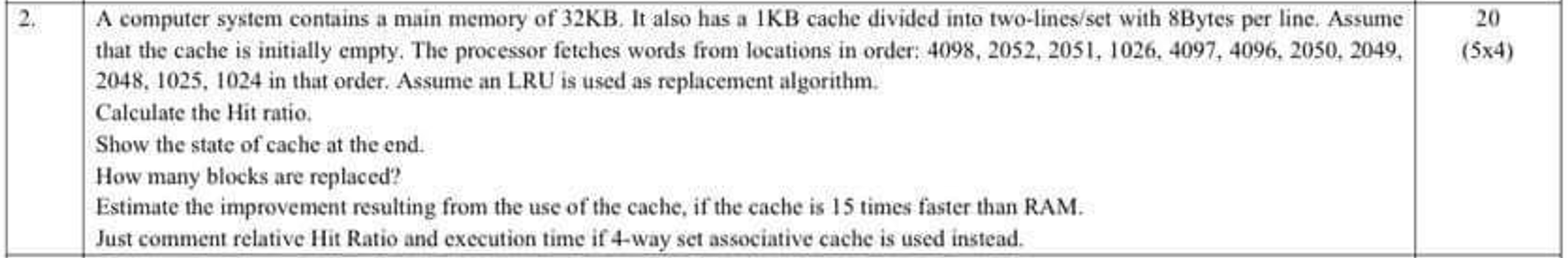 Solved a 20 (5x4) A computer system contains a main memory | Chegg.com