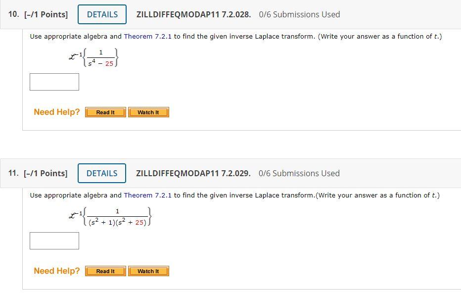 Solved 10. [-/1 Points] DETAILS ZILLDIFFEQMODAP11 7.2.028. | Chegg.com