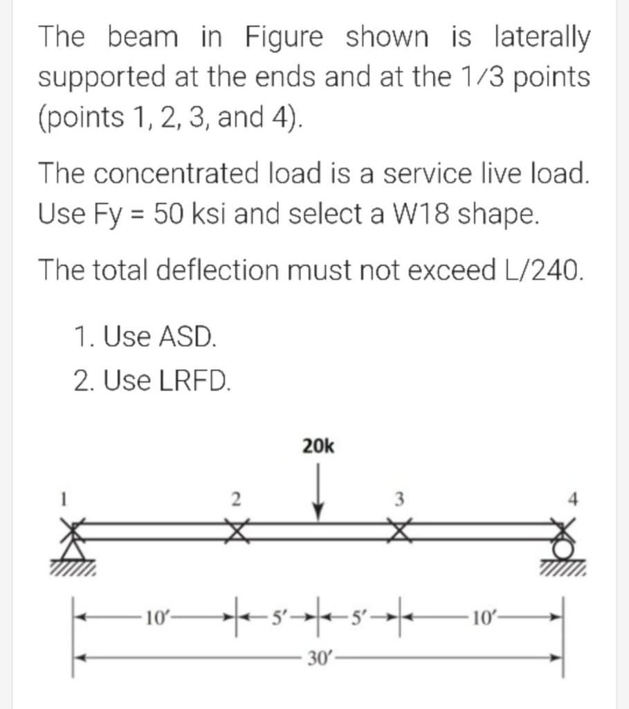 solved-the-beam-in-figure-shown-is-laterally-supported-at-chegg