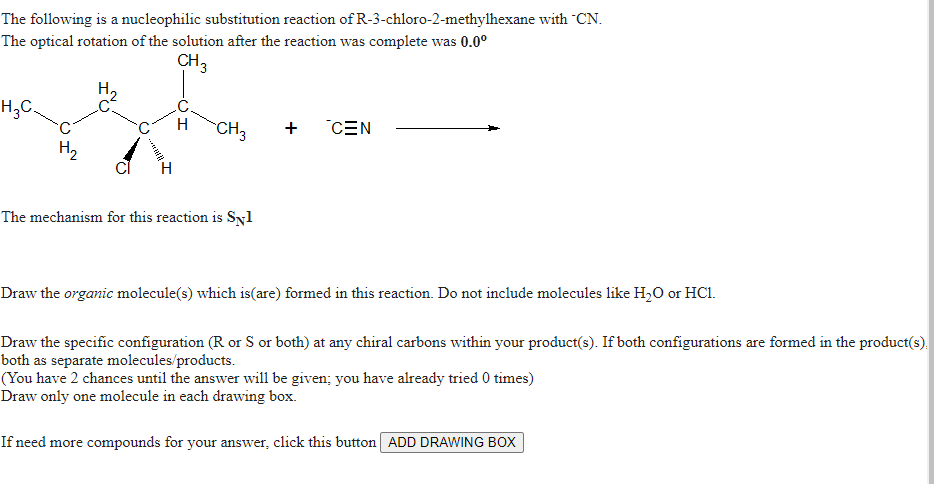 Solved The following is a nucleophilic substitution reaction | Chegg.com