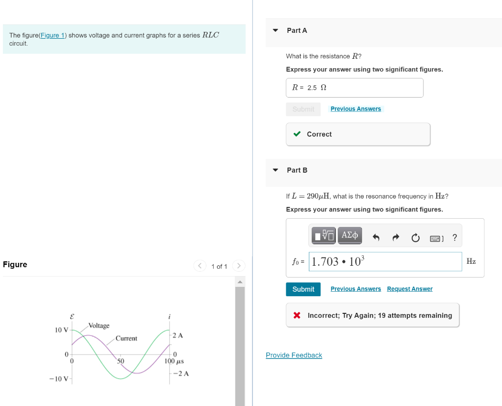 Solved Part A The figure(Figure 1) shows voltage and current | Chegg.com