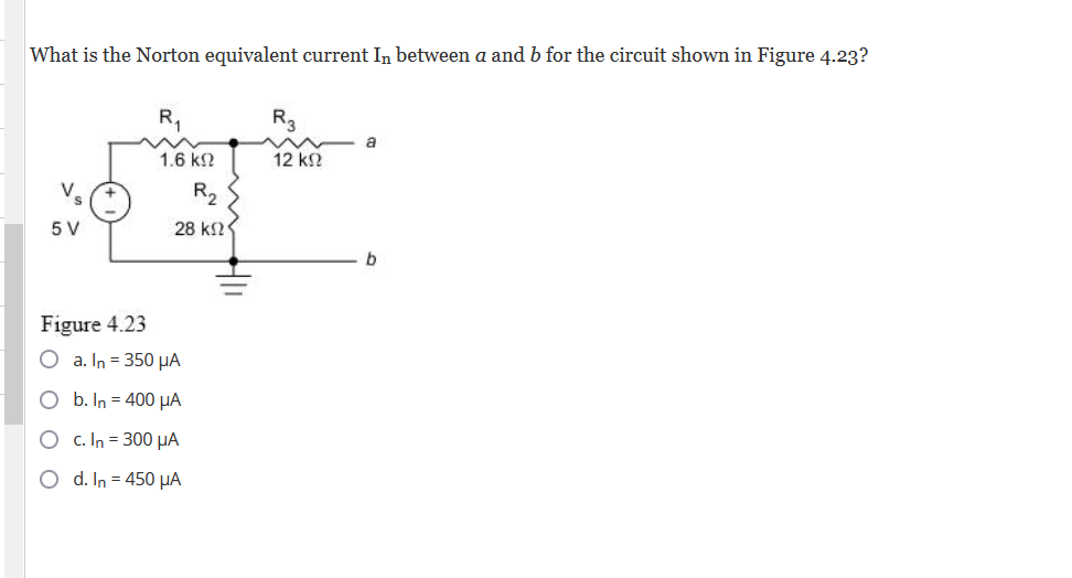 Solved What is the Norton equivalent current In between a