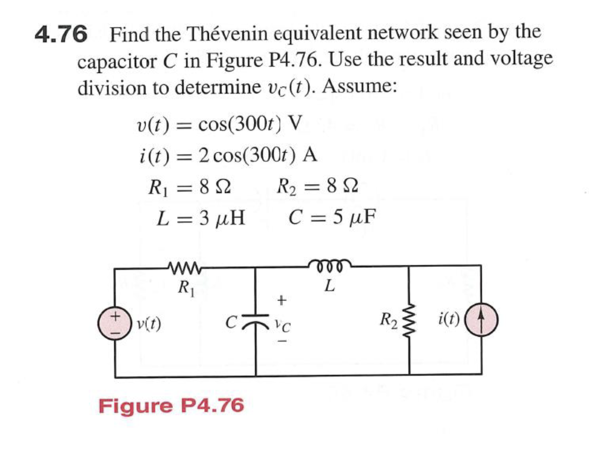 Solved 4.76 Find the Thévenin equivalent network seen by the | Chegg.com