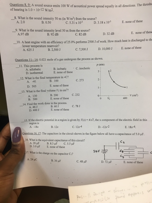 Solved PHYS 204 LES OF PHYSICS CUMULATIVE TEST SCORE NAME: | Chegg.com