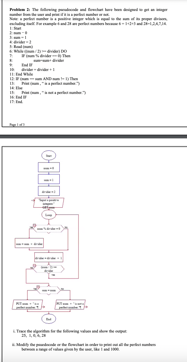 solved-problem-2-the-following-pseudocode-and-flowchart-chegg