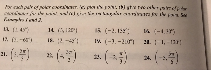 Solved For Each Pair Of Polar Coordinates A Plot The