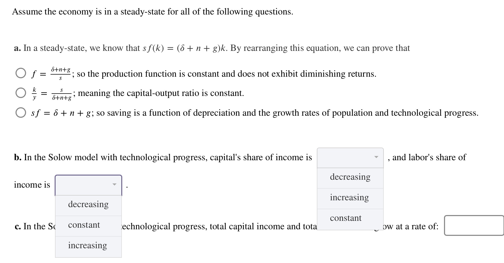Solved Assume The Economy Is In A Steady State For All Of Chegg Com