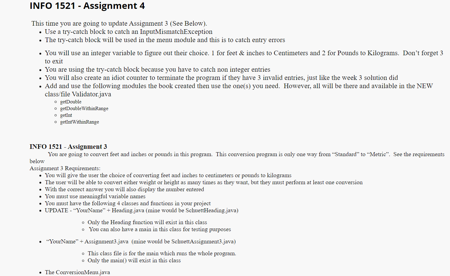 INFO 1521 - Assignment 4 This time you are going to | Chegg.com