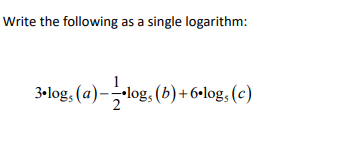 Solved Write the following as a single logarithm: 3.log, | Chegg.com