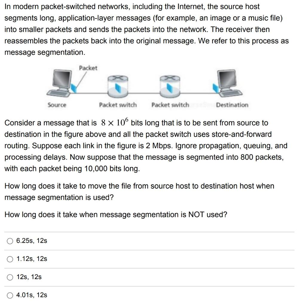 Solved In Modern Packet-switched Networks, Including The | Chegg.com