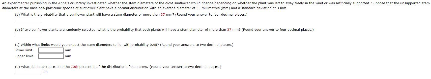 Solved An experimenter publishing in the Annals of Botany | Chegg.com