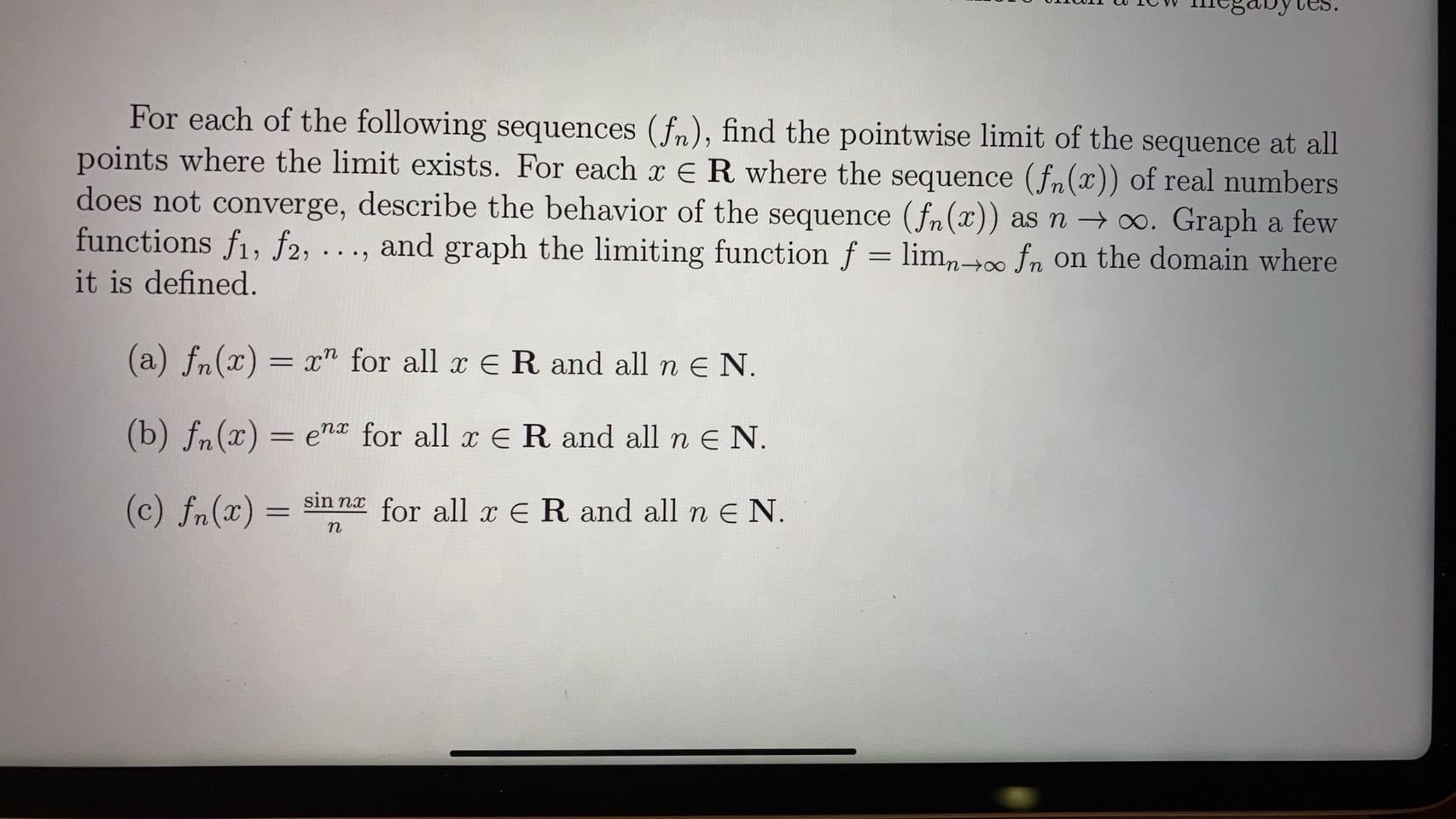 Solved For each of the following sequences (Sn), find the | Chegg.com
