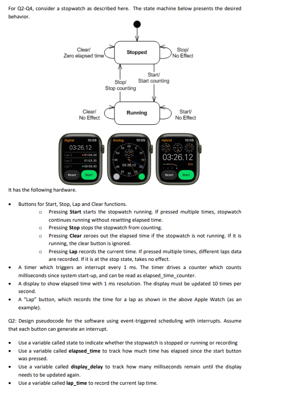 Solved For 02-04, Consider A Stopwatch As Described Here. | Chegg.com