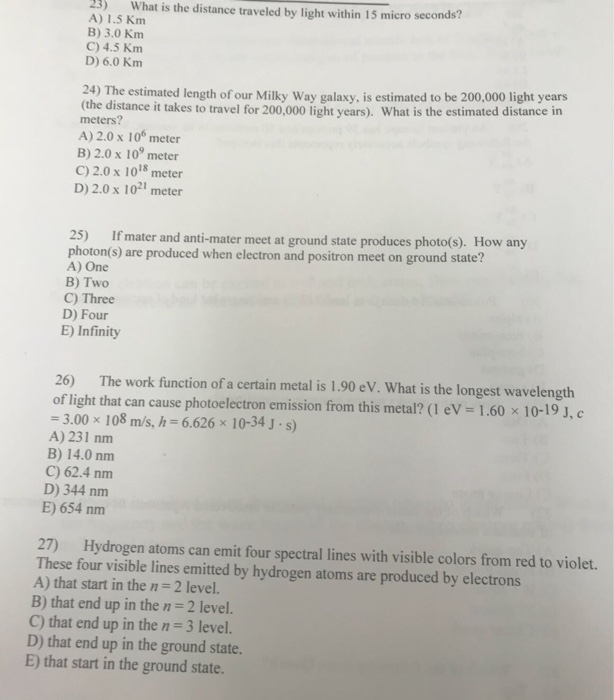 Solved What is the distance traveled by light within 15