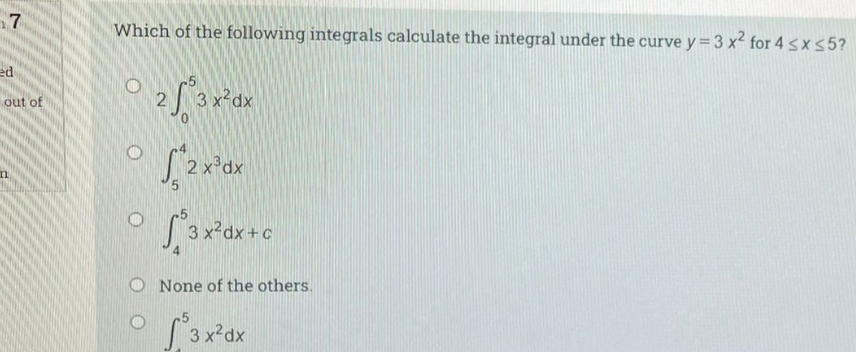 Solved 7 Which of the following integrals calculate the | Chegg.com