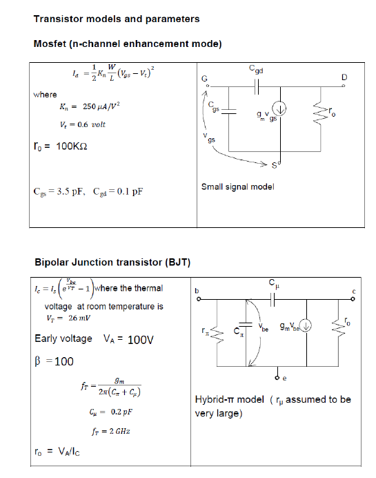 Solved Consider The Amplifier Circuit Shown In Figure 1, | Chegg.com