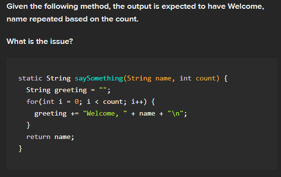 Solved Given the following method, the output is expected to | Chegg.com