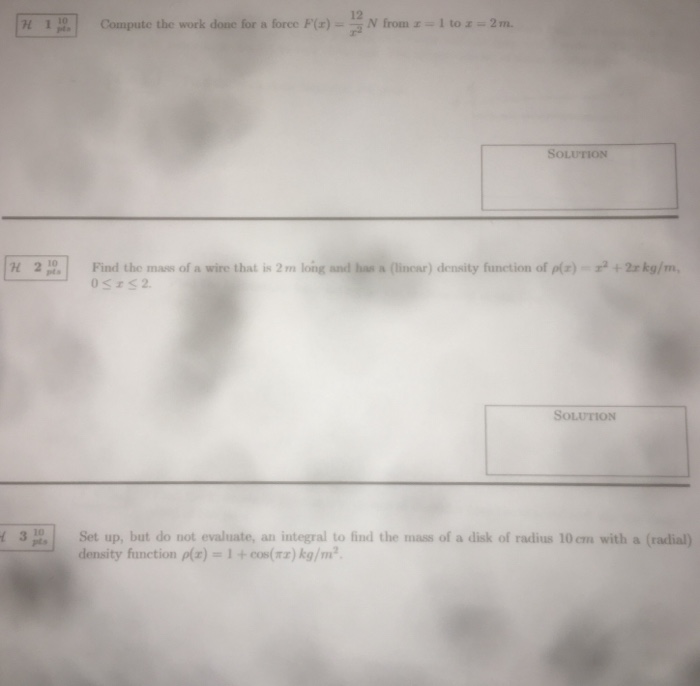 Solved 12 H 122.1 Compute the work done for a free F(z) N | Chegg.com
