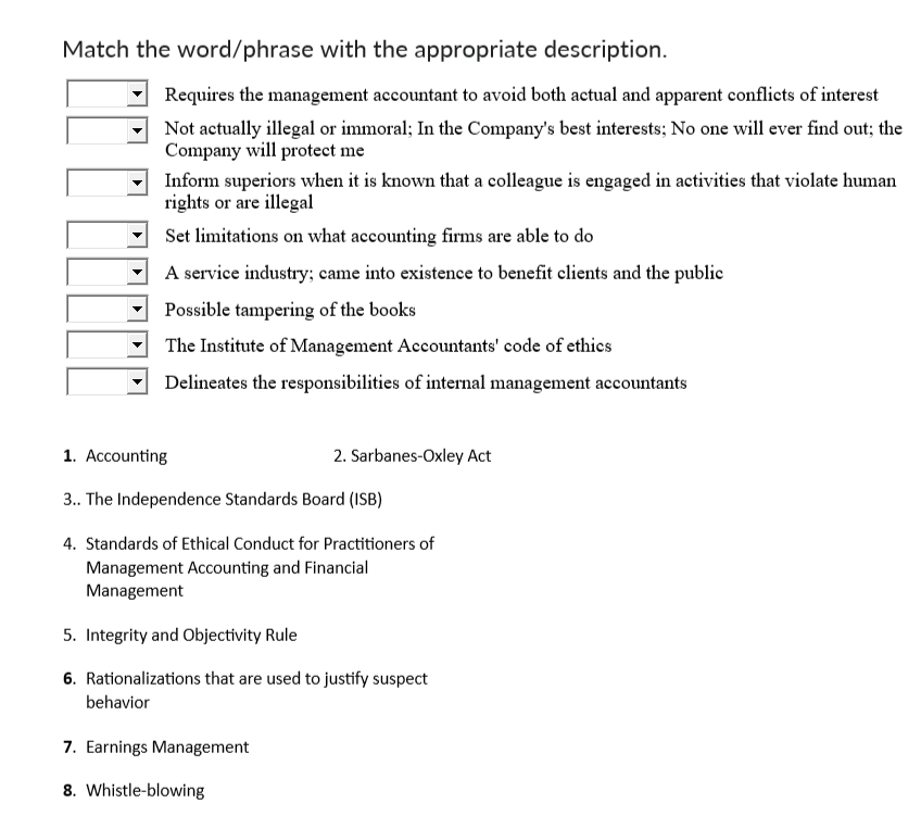 Solved Match the word/phrase with the appropriate | Chegg.com