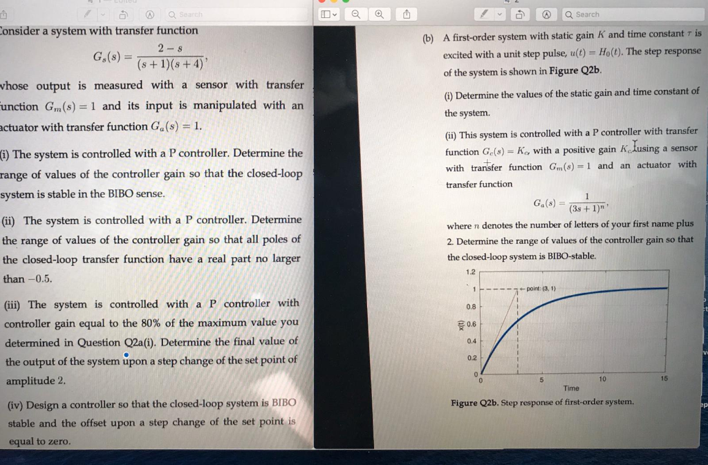 Solved @ Q Search Consider a system with transfer function 2 | Chegg.com