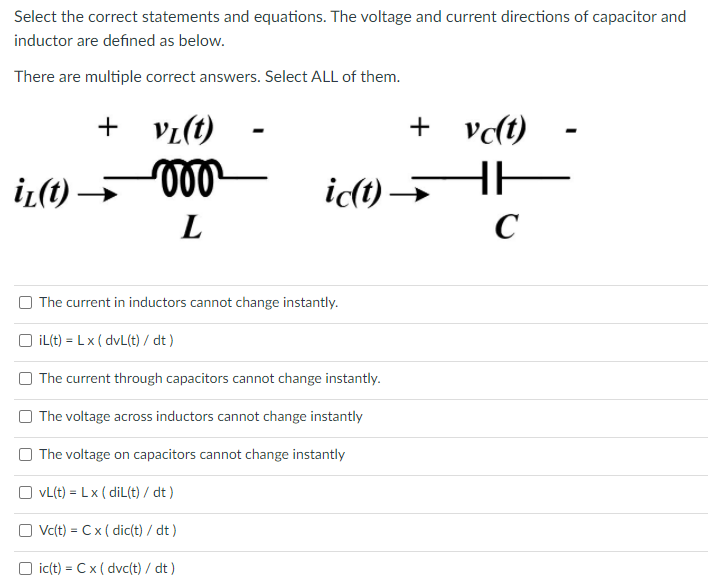Solved Select the correct statements and equations. The