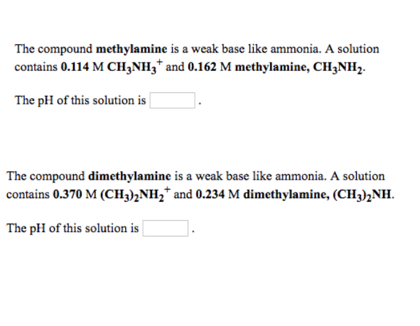 Solved The compound methylamine is a weak base like ammonia. | Chegg.com