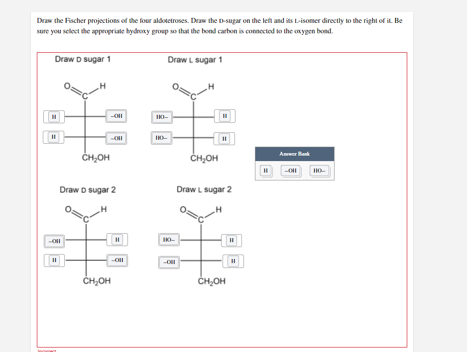 Solved Draw the Fischer projections of the four