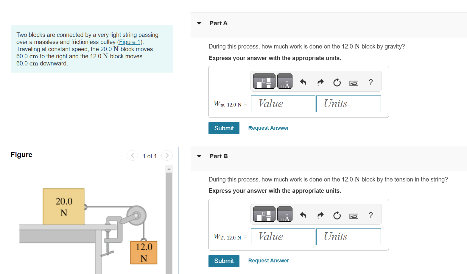 Solved Two Blocks Are Connected By A Very Light String | Chegg.com